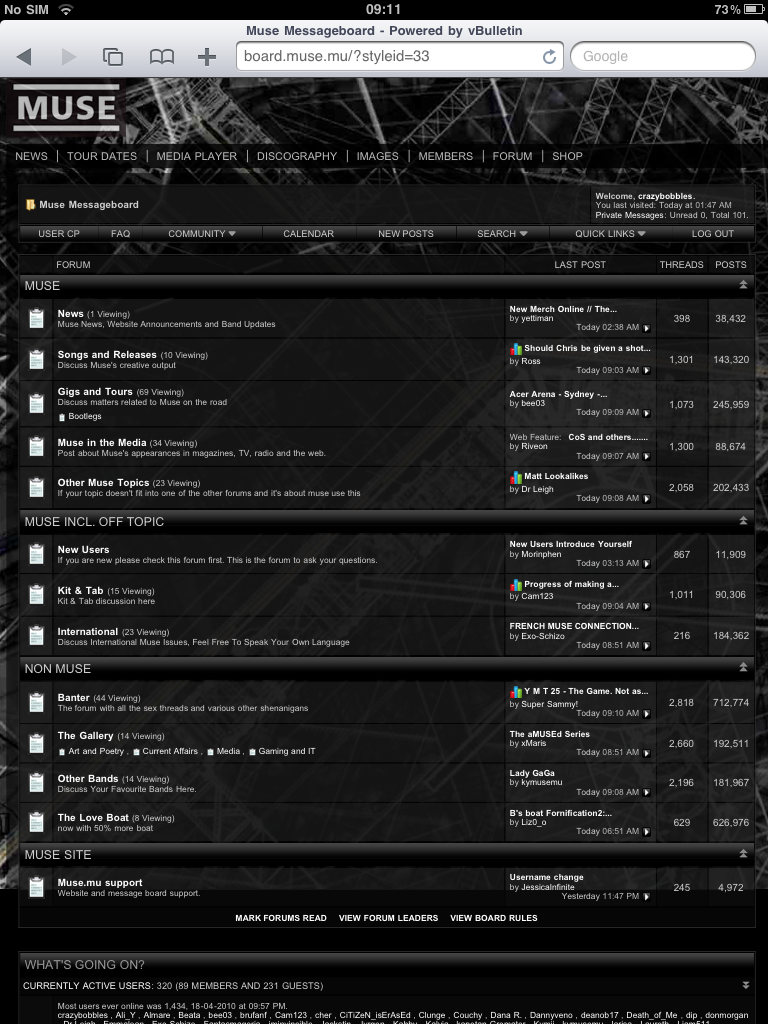 Muse board on the iPad (mmm loadsa room)
